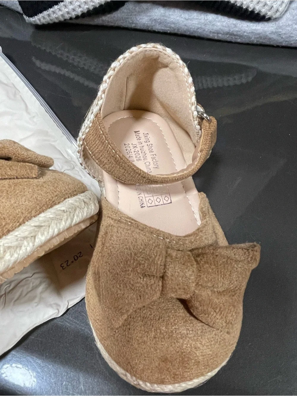 New Little girls size 6 Brown Bow Espadrille Mary Janes Cozy Pixies